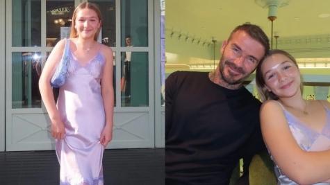 David Beckham's daughter faces divided opinions after wearing unconventional slip dress