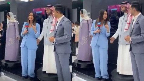 First male humanoid robot leaves people stunned after suddenly touched 'private area' of female reporter during live interview