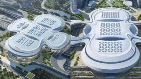 China's new train station mocked by Internet users for its 'sensitive' design