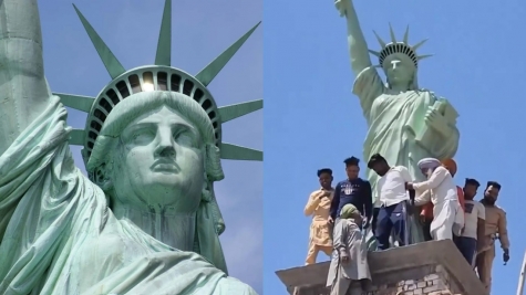 Man reveals reason for placing Statue of Liberty replica on his roof 