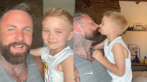 Father kisses his son, 5, on the lips, haters say he is not 'manly'