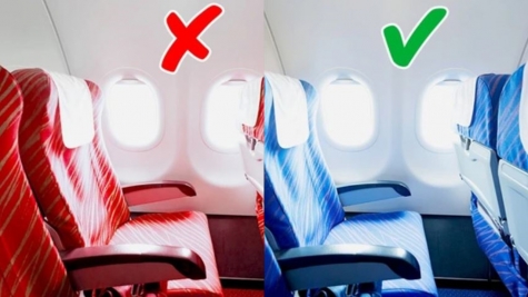 There's a very good reason why airplane seats are almost always blue