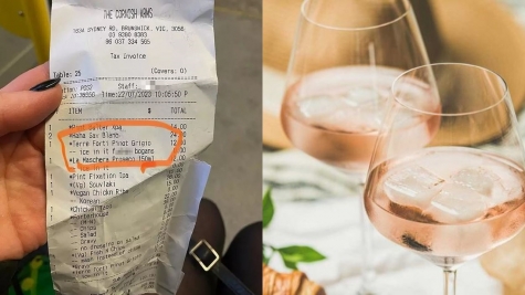 Pubgoer notices a rude message printed on their receipt after their requesting for ice in their wine