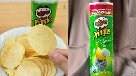 People are now knowing how to eat Pringles in correct way