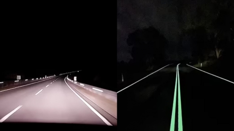 New glow in the dark road feature on road praised for being 'life-saving'