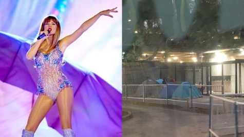 Taylor Swift fans have been camping outside a stadium to get the best spot for the idol's performance