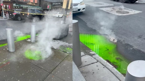 Footage reveals mysterious green sludge spotted bubbling up from underground in New York City