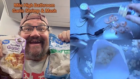 Plane passenger criticized for cooking shrimp and mashed potato in the airplane bathroom sink