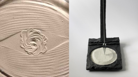 Sand pendulum created a mysterious rose after an earthquake rattled the store 