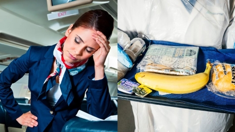 Why do flight attendants often carry a banana on board?