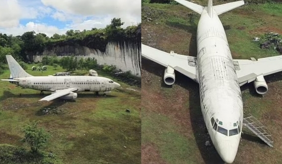 Abandoned Boeing 737 parked in the middle of a field for year and no one knows how it got there