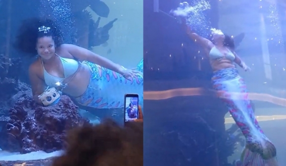 'Mermaid' nearly drowned after her tail got stuck on coral during the performance