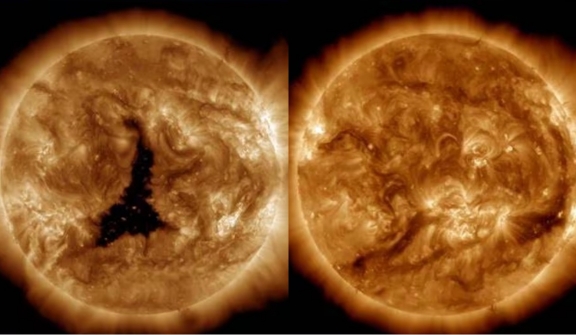 Giant hole the size of 60 Earths has emerged in the Sun