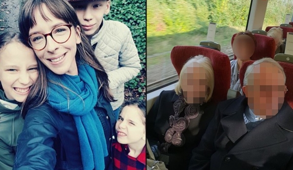 Mother-of-three furiously criticized the elderly couple for occupation of her family's seat, even though she had reserved