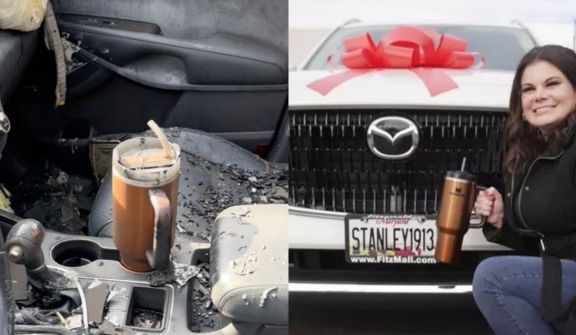 Stanley Cup company offers new car to woman whose cup survived viral car fire