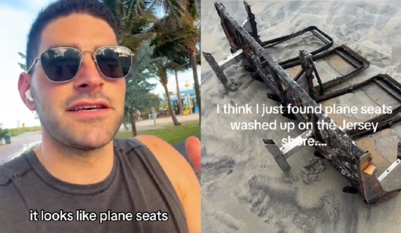 Man unexpectedly discovered airplane seats washed up on beach, generating mysterious theories about where they were from