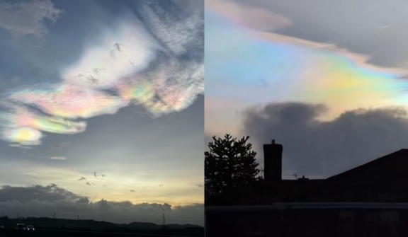 Incredible 'mother-of-pearl clouds' emerge in the sky, leaving majestic scene that dazzles people