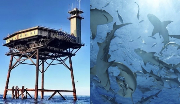 World's most terrifying hotel surrounded by sharks, accessible only by helicopter