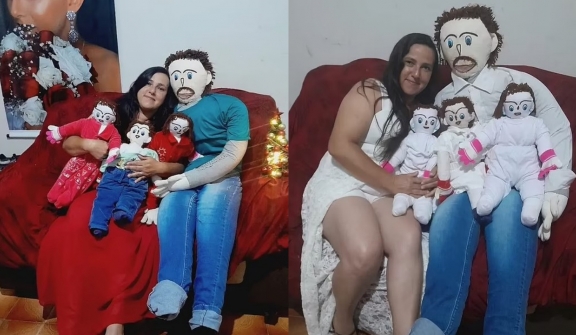 Woman who married a ragdoll reveals her husband is under stress after they had 'twins'