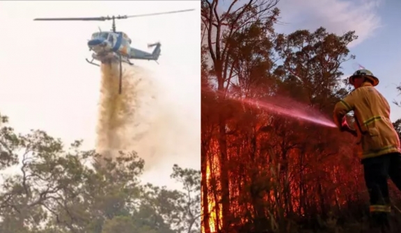 Firefighters resort to using sewage water to douse homes while tackling bushfire