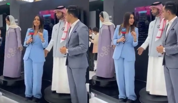 First male humanoid robot leaves people stunned after suddenly touched 'private area' of female reporter during live interview