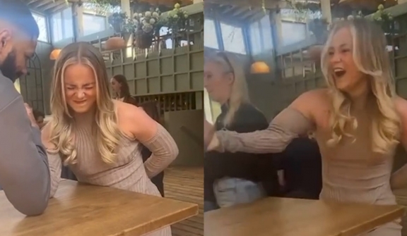 Woman's bone was snapped after taking part in an arm wrestle competition with stranger