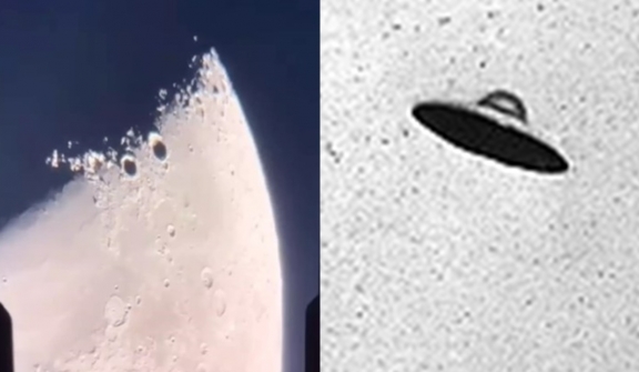 UFO was spotted flying across the moon leaving an astronomer extremely baffled