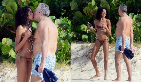 Aoki Lee spotted kissing steamily 65-year-old millionaire despite criticism over their 44-year age gap