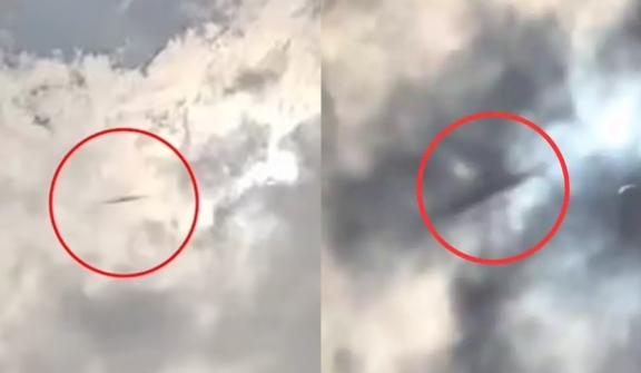UFO spotted flying across clouds over Texas sky during total solar eclipse