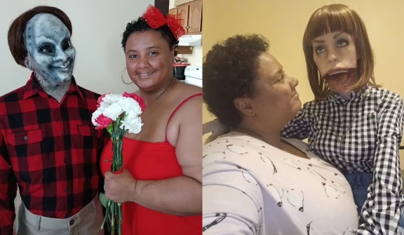 Woman has polyamorous romance with zombie doll after marrying 6ft Halloween doll