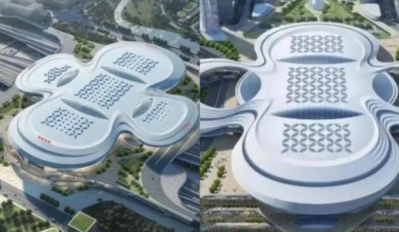 China's new train station mocked by Internet users for its 'sensitive' design