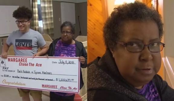 Aunt and nephew photographed with $1.2M lottery check before suing him to take all winnings