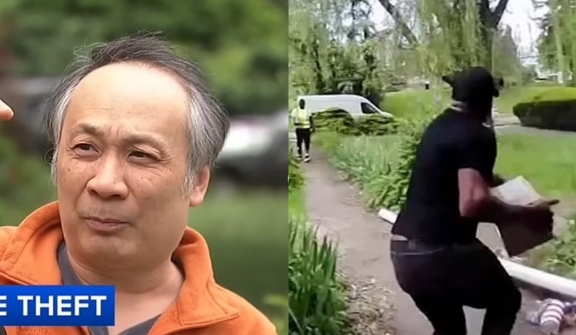 Bold thief steals high-value package from porch seconds after delivery