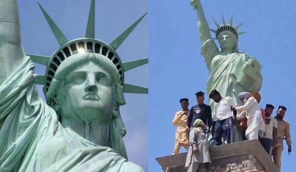 Man reveals reason for placing Statue of Liberty replica on his roof 