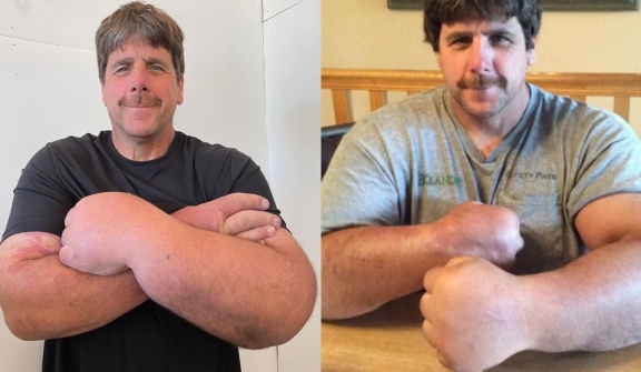 Man born with giant arms and hands has left people baffled for years