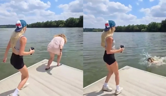 Influencer slammed after paying non-swimmer $20 for risky jump in lake 