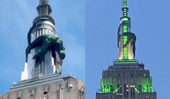 Mysterious dragon balloons spotted on the top of NYC's Empire State building 