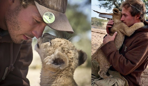 Lioness who loves hugging her human best friend