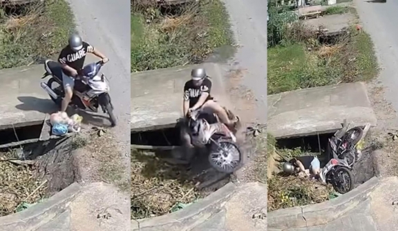 Young man hits pile of garbage and encounters an even more stunning outcome