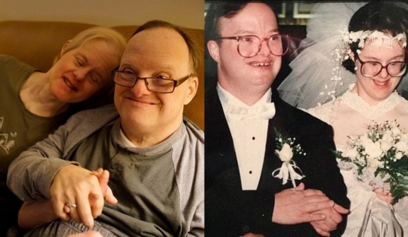 The couple with Down syndrome had been together for 25 years, only separating when their husband died