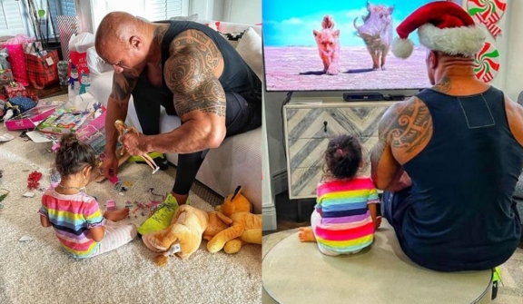 The Rock playing Barbie dolls with his daughter goes viral for being too adorable