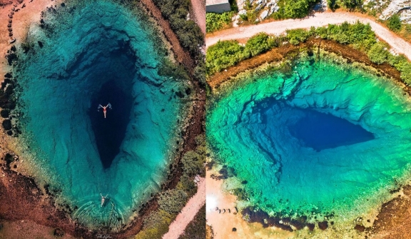 Overwhelmed by the surreal beauty of the lake known as the 'Eye of the Earth'