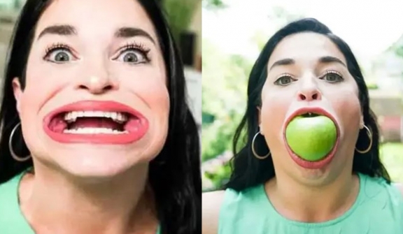 The woman with the widest mouth in the world earns $13,500 every time on TikTok