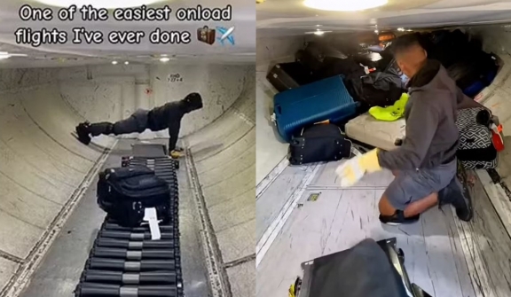 Watching airport workers put suitcases into oversized compartments is like doing a jigsaw puzzle