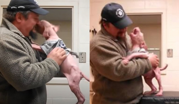 Man returns to adopt the dog he rescued, filling the pup's heart with happiness