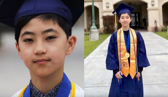 12-year-old boy graduates with 5 associate degrees