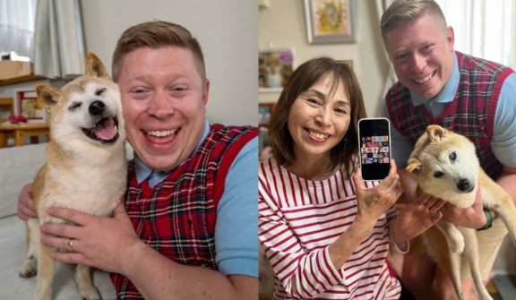 Meme icons doge and bad luck Brian meet in Japan