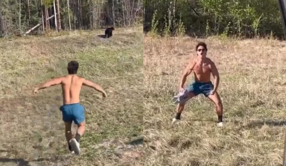 Camera caught shirtless tourist harassing bear In Yellowstone National Park