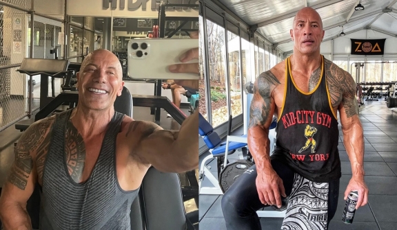 Man looks exactly like The Rock with 50 identical tattoos