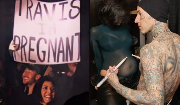 Kourtney Kardashian debuts baby bump in intimate photos after announcing pregnancy at husband Travis Barker's concert